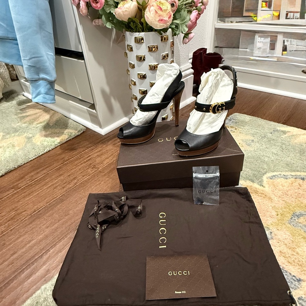 Gucci Black and White Women's Heels